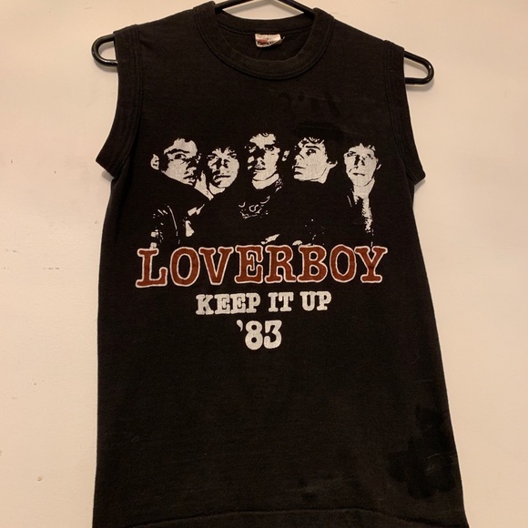 Tops - Vintage Loverboy Keep It Up ‘83 Muscle Tee